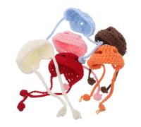 CHICAMPERA 6pcs Doll Knit Hat Tiny Party Hats Mini Woven Ornament for Crafts for DIY Yarn