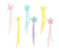 CHICAMPERA 6Pcs Fairy Wands for Decorative Cosplay Sticks with Rhinestone Elements for Dress Up Parties Stage Performance and Photography