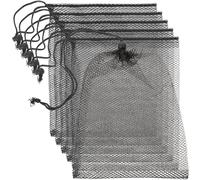 CHICAMPERA 6pcs Fish Tank Filter Bags Aquarium Mesh Filter Bags Polyester Material Reusable Detritus Removal for Wet Or Dry Systems and Sumps in Black