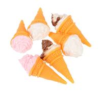 CHICAMPERA 6pcs Miniature Ice Cream Cone Models Realistic Resin Dollhouse Decor for Diy Projects Adorable Tiny Ice Creams for Mini House Accessories Portable Wear-resistant