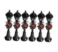CHICAMPERA 6pcs Miniature Street Lamp Models Scale Black Decorative Lights for Dollhouse and Mini House Scene Realistic Outdoor Prop for Craft Projects and Holiday Decor