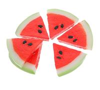 CHICAMPERA 6pcs Realistic Watermelon Slices Models Lightweight Pvc Fake Fruit with Reusable Watermelon Slice Shape for Photo Shoot and Advertisement Decoration