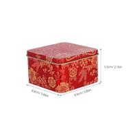 CHICAMPERA 6pcs Square Tinplate Boxes with Lids for Wedding Favors and Baptism Return Presents, Red Traditional Chinese Design, Versatile Usage for Protecting Presents