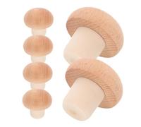 CHICAMPERA 6pcs Wooden Wine Bottle Stoppers Mushroom Shape Cork Sealing Plugs for Wine Preservation Reusable Bottle Caps for Liquor and Whiskey