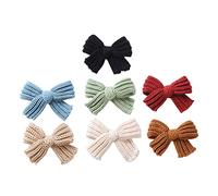 CHICAMPERA 7pcs Children Hair Bowknot Clips Girls Wool Butterfly Bow Hair Barrettes Winter Accessories for Boys and Girls Random Color Set