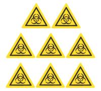CHICAMPERA 8pcs Biological Risk Warning Signs Laboratory Safety Stickers Biological Warning Stickers for Biohazard Security Labels