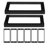 CHICAMPERA 8pcs Electric Guitar Humbucker Pickup Frames Mounting Rings with Curved Slant Edge Design, Black Plastic Material for Professional Repair and Meeting Systems, Prevents Hand Scratch