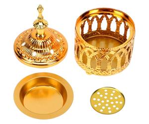 CHICAMPERA A Mysterious Relaxing Metal, with A Holder Finish Golden Incense Burner and Chic Decor, for Creating Atmosphere Home Indoor Use