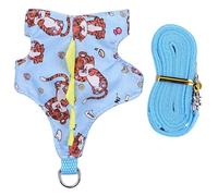 CHICAMPERA Adjustable Small Pet Harness and Leash Set for Bunny and Guinea Pig, Wear-resistant Cloth Material with Neck 15-20cm and Chest 18-24cm, Stylish and Fashionable for Outdoor Walks