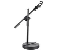 CHICAMPERA Adjustable Telescopic Overhead Phone Mount Stand with Nonslip Holder for Video Recording and Live Streaming Heavy Stable Base Compatible with Smartphones Phone Accessory for Desk