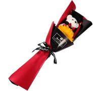 CHICAMPERA Adorable Bear Doll Graduation Bouquet with Soap Flower and Foam Materials, Decorative and Delicate Surface Treatment for Festive Graduation Party Decorations