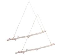 CHICAMPERA Art Wooden Artistic Detailing Easy with and Decor Installation 2pcs Boho Farmhouse Rustic Wood Rod Hanging for Natural Log Pendant Wall Kitchen and Living Spaces
