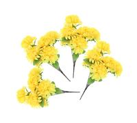 CHICAMPERA Artificial Chrysanthemums Bouquet for Memorials Realistic Yellow Faux Flowers with Heads Outdoor Cemetery Decor Simulation for Qingming and Funeral Arrangements