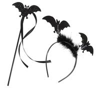 CHICAMPERA Bat Headband Decorative Effect Comfortable to Wear for Women Halloween with Fabric and Plastic Material Random Color for Carnival and Theme Party