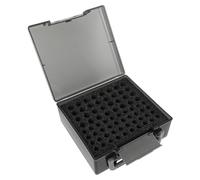 CHICAMPERA Battery Disposal Container with Sponge Lining and Portable Handle Compact Storage Box for Home Battery Recycling and Organization