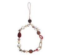 CHICAMPERA Beaded Phone Chain and Wrist Strap for Women Girls Anti-lost Mobile Phone Lanyard with Colorful Stone Crystals Trendy Red Charm Bracelet Decoration