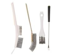 CHICAMPERA Bird Cage Cleaning Brush Set 4 Piece with Stainless Steel Wire Scrubber and Long Handle for Comprehensive Cleaning of Cockatiel and Parrot Cages in Budgie Habitat