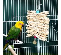 CHICAMPERA Bird Hanging Ladder Suspension Bridge and Corn Stalk Chewing with Bell for Parakeets Cockatiels Budgies to Birds Cage Accessory