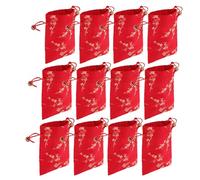 CHICAMPERA Brocade Drawstring Bags Christmas 12pcs with Elegant Embroidery Small Silk Pouches Birthday for Jewellery and Storage for Party Favour and Wedding Bags