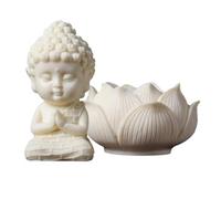 CHICAMPERA Buddha Vintage Crafts Figurine Resin White Statue Intricate Details and Unique Design, Easy to Statue Decorative Ornament Desktop for Desk Decor and Home Entrances