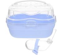 CHICAMPERA Cage for Portable Hamster Buckle Carrier Lock Pet, Blue Plastic Small House Animal Travel Suitable Guinea Pigs Outdoor Use