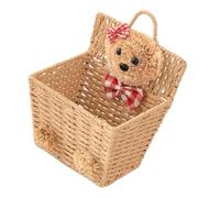 CHICAMPERA Cartoon Bear Wicker Basket 5 Pcs Woven Willow Storage Baskets Multifunctional Easy to Carry Hanging Organizer for Home and Garden