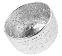 CHICAMPERA Carved Thai Tin Bowl 10Cm Diameter Small Handcrafted Water Offering Bowl for Spa Aromatherapy and Massage Use