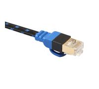 CHICAMPERA Cat7 Fiber Mesh Ethernet Cable High-speed Double-shielded Flat Network Cable, 0.5 Meter Sturdy Pvc and Copper Connector Cord Pcs Boxes