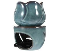 CHICAMPERA Ceramic Incense Burner for Home and Bathroom, Green Aroma Stove Incense Holder with Desktop Decoration, Aids Sleep and Improves Quality of Life, Tabletop Ornament for Relaxing