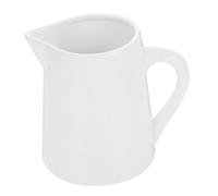 CHICAMPERA Ceramic Milk Pitcher 12oz White Jug Handle for Creamer Coffee and Tea Dispensing Sturdy Porcelain Milk Jug Suitable for Home Use