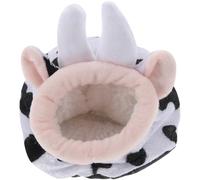 CHICAMPERA Comfortable Cow-shaped Hideout Random Color Cotton Small Animal Bed Providing A Private Resting Place and Cozy Nesting for Hamsters and Guinea Pigs for Winter Use