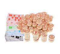 CHICAMPERA Complete Bingos Game Set with Wooden Bingo Board, Paper Number Cards and Markers, Practical Family Party Game to Enhance Critical Thinking and Enjoy Russian Family Gatherings