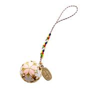 CHICAMPERA Creative Japanese Style Cherry Blossom Brass Bell Pendant Diameter Hanging Decor for Car Keychain Home Craft Gift Set with and Paper Bag
