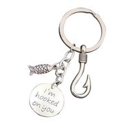 CHICAMPERA Creative Keychain Decor Silver Alloy Fishhook Keychain Pendant Stylish a Gift or Decoration for Father's Day, Christmas, Birthday for Bag and Car Key
