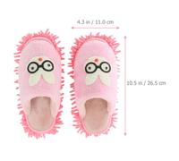 CHICAMPERA Cute Pink Rabbit Winter Fuzzy Detachable Mop Slippers for Floor Dust Cleaning, Household Cartoon Mopping Slippers with Washable Microfiber, 1 Pair