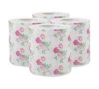 CHICAMPERA Decorative Floral Pattern Toilet Paper Roll Bathroom Tissue 4 Rolls Wood Pulp for Family and Travel
