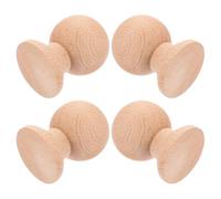 CHICAMPERA Decorative Wood Finials 4Pcs Small Unfinished Wooden Pieces with Organic Grain for Cabinet Decor and DIY Furniture Projects