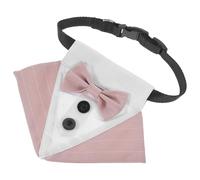 CHICAMPERA Dog Wedding Bandana with Pink Puppy Suit Collar Adjustable Pet Neckerchief Bow Tie for Small Dogs for Wedding and Party Accessories