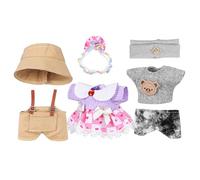 CHICAMPERA Doll Outfit Set for 17Cm Dolls with Skirt Top Hat and Headband for Imaginative Play and Collectible Displays