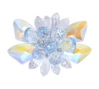 CHICAMPERA Elegant Blue Glass Flower Shoe Buckle for Women Handmade Crystal Shoe Clip with Instant Decoration Suitable for Daily Life and Parties Attachable on Front