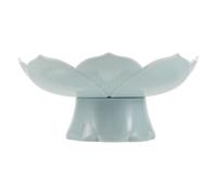 CHICAMPERA Elegant Ceramic Lotus Fruit Serving Tray with Thick Glazed Surface and Stable Support, for Temple Offering Tables and Household Offerings