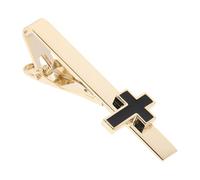 CHICAMPERA Elegant Copper and Sl lack Finish with Secure Grip Cross Tie Clip for Men Keeps Necktie Neat and Stylish for Baptism, Church, Business, and Wedding Occasions