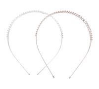 CHICAMPERA Elegant Double-layer Rhinestone Hair Hoops with Bright Luster and Dazzling Design for 2pcs Comfortable Alloy Headbands for Women for Anniversaries and Everyday Use