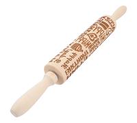 CHICAMPERA Embossed Happy Birthday Pattern Rolling Pin for Pastry Decoration and Dough Rolling Plastic Material Baking Tool Suitable for Pizza and Pastries in Handmade Noodles