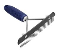 CHICAMPERA Ergonomic Stainless Steel Horse Grooming Brush with Plastic Handle, Easy to Clean Dematting Comb and Undercoat Rake for Horses and Cows, Effective Shedding Tool for Mane and Tail