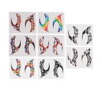 CHICAMPERA Face Stickers Eyeshadow Stickers 8 Pairs Assorted Colour Self-Adhesive Makeup Prop for Pain-Free Temporary Face Decor at Parties