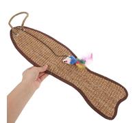 CHICAMPERA Fish Shaped Sisal Cat Scratcher Pad Random Color Warm in Winter Cool in Summer Feeding Port with Random Accessories Hanging Design to Protect Furniture from Damage
