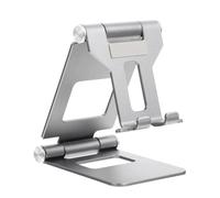 CHICAMPERA Foldable Desktop Phone and Tablet Bracket Stand for Home Office Use, Portable Gray Phone Holder with Adjustable Angle for Smartphones and Tablets