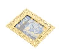 CHICAMPERA Framed Miniature Oil Painting for Dollhouse Decor Elegant Simulation Craft with Realistic Techniques Vibrant Colors and Fine Details Tiny Artwork for Miniature Settings