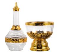 CHICAMPERA Glass Water Drip Bottle for Home Altars and Personal Prayer Use, Symbolizes Blessings and Expresses Devotion, Unique Artistic Charm Ethnic Style Glass Baptism Water Container